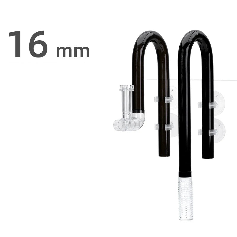 AQUAPRO Plastic Inflow Outflow Inlet Outlet Skimmer Aquarium Accessories Plant Tank Pipe Fish Water Filtro Fishbowl Set Akvarium Qme Black 16