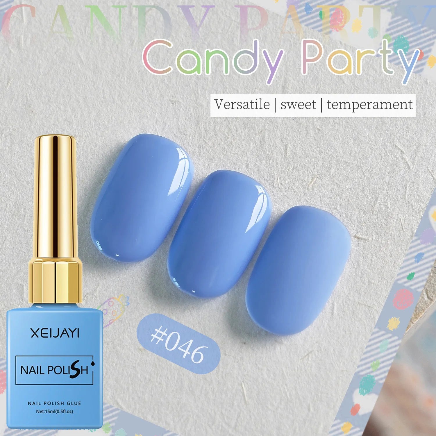 Candy Color Gel Nail Polish Set, 6 Colors High Saturation Macaron Solid Nail Gel, Pastel Purple Peach Pink Salon Quality Varnish Qme W046