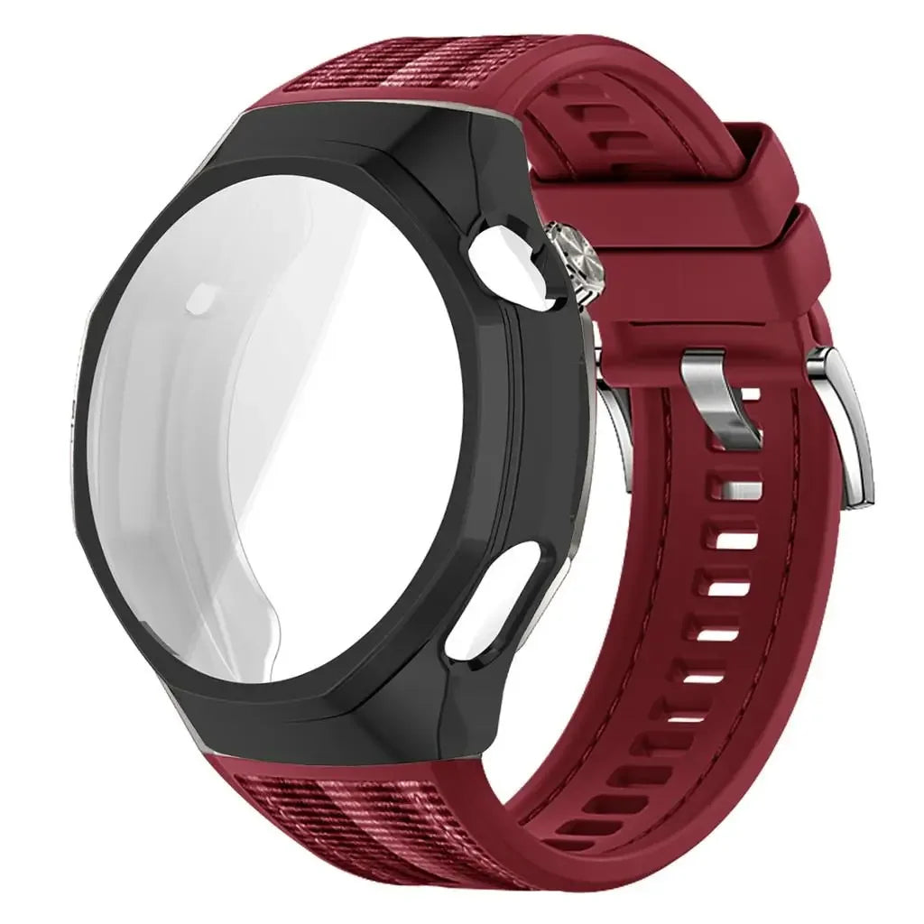 TPU Case+strap Huawei GT6 Soft Silicone+nylon Woven Bracelet Band