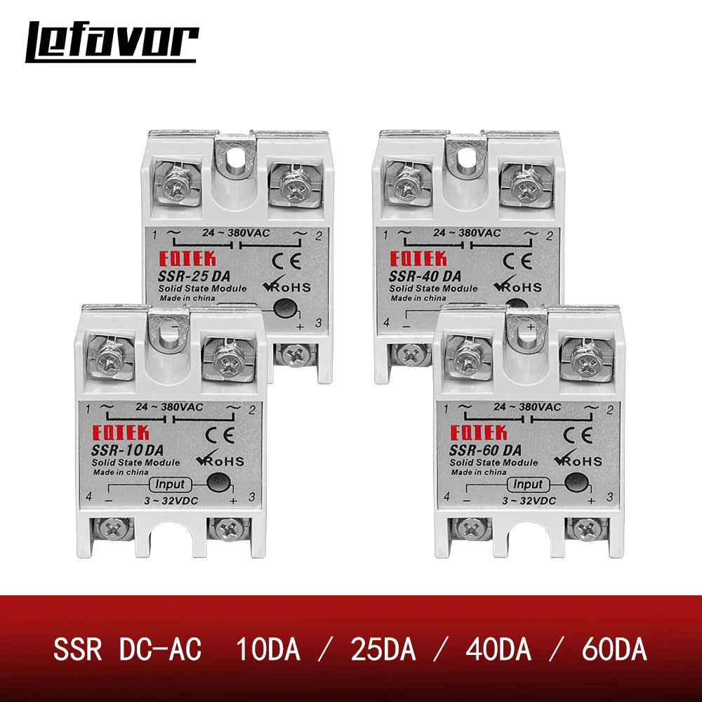 Industrial Solid State Relay SSR 10DA 25DA 40DA 60DA 40A 250V 3-32VDC Qme