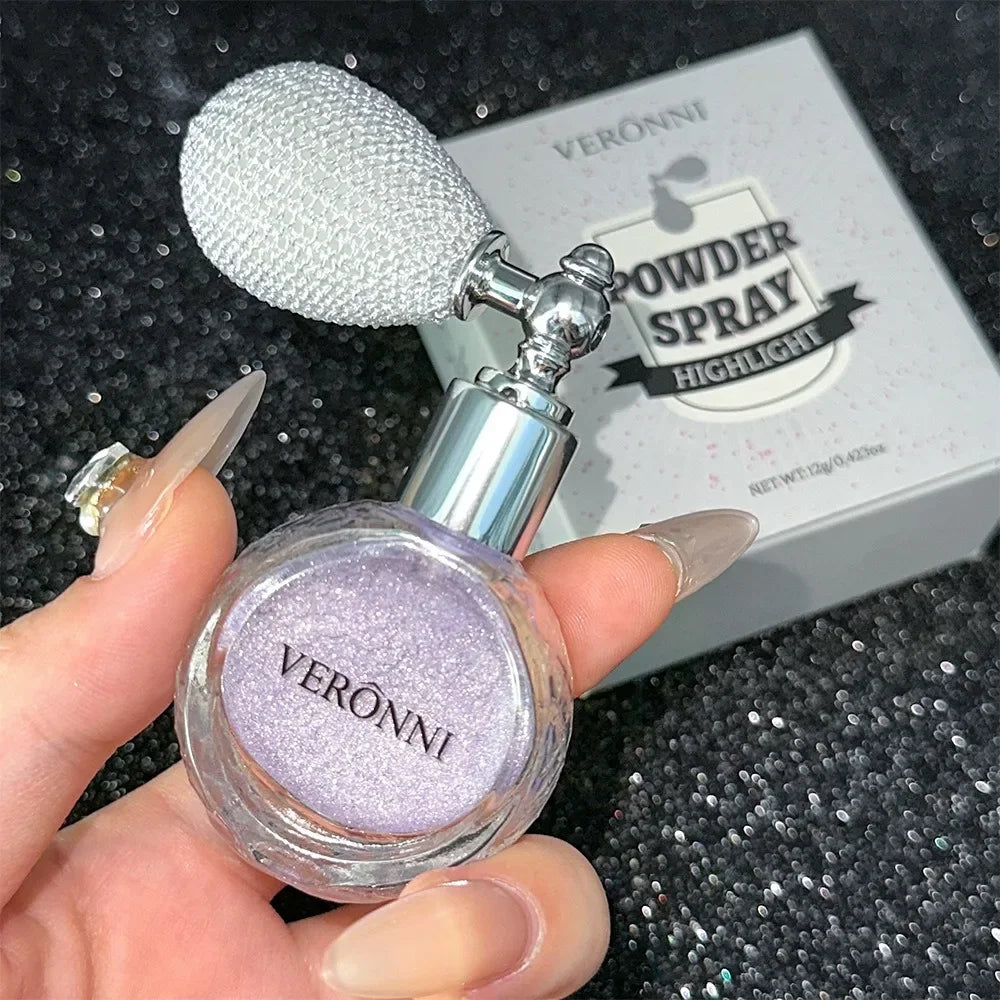 Airbag Shimmer Highlight Powder Spray Waterproof High Gloss Glitter Body Bronzer Highlight Contour Blush for Brightening Makeup Qme