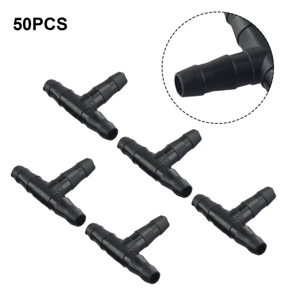 50pcs Barbed Connectors Irrigation Fittings Drip Irrigation Barbed Connectors Garden Watering Tools For 4/7mm Pipe Hose Qme