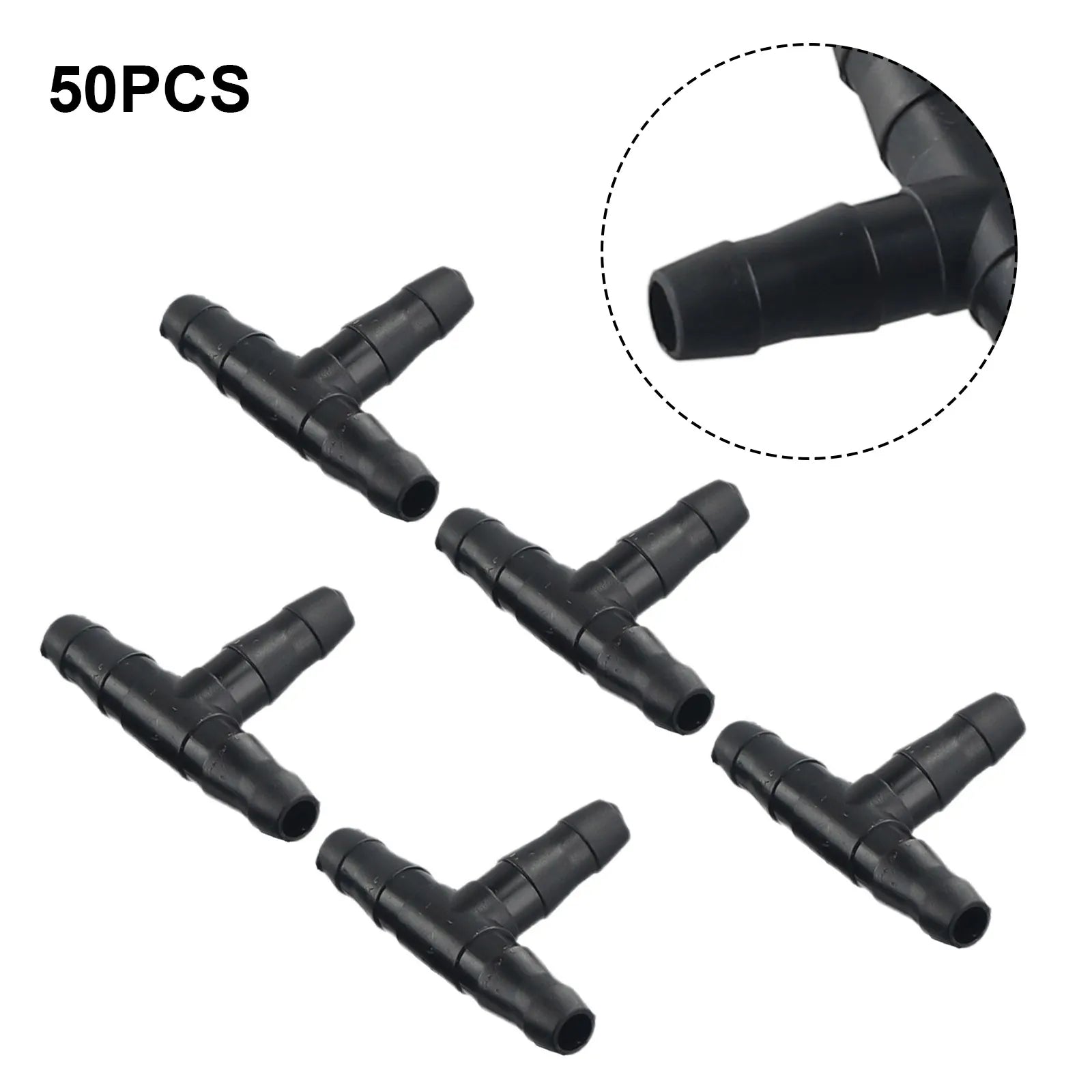 50pcs Barbed Connectors Irrigation Fittings Drip Irrigation Barbed Connectors Garden Watering Tools For 4/7mm Pipe Hose Qme
