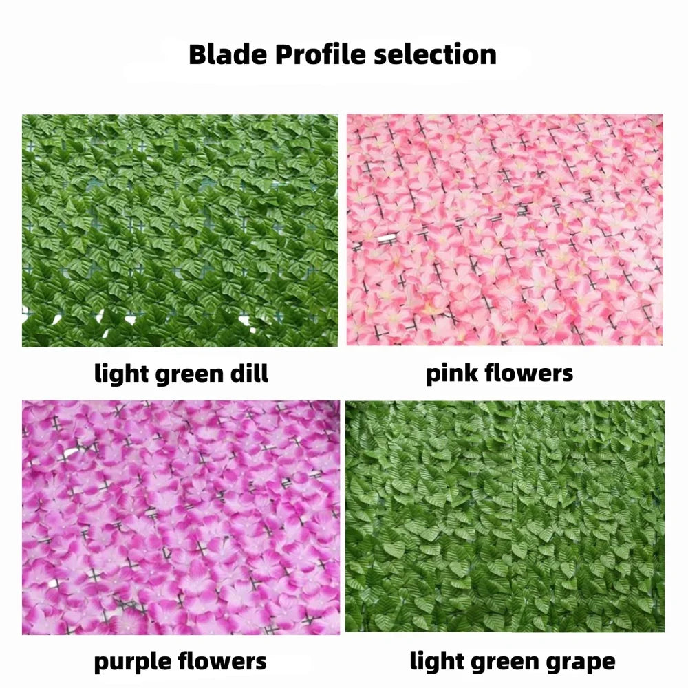50X100cm Artificial Flowers Leaves Fence Removable Outdoor Garden Decoration Hedge Privacy Protection Green Leaf Flower Wall Qme