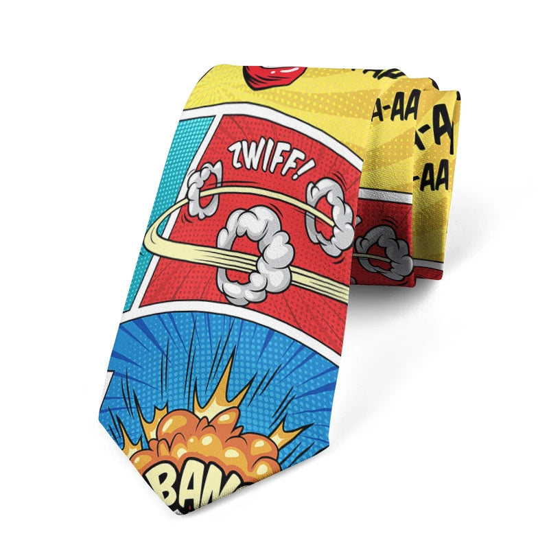 Trendy Players Street Art Tie Casual Fashion Funny Men's Wedding Qme style9