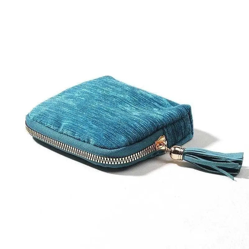 5-Layer Jewelry Storage Bag Velvet Jewelry Pouch Bags For Watch Bracelet Rings Earrings Portable Travel Jewelry Case Qme Blue