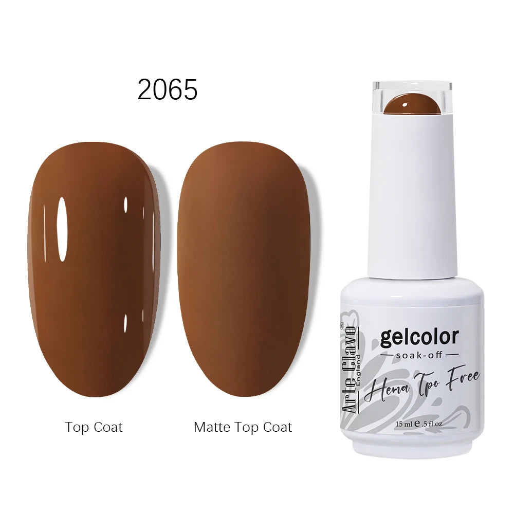Arte Clavo HEMA TPO Coffee Brown Gel Nail Polish Winter Semipermanent
