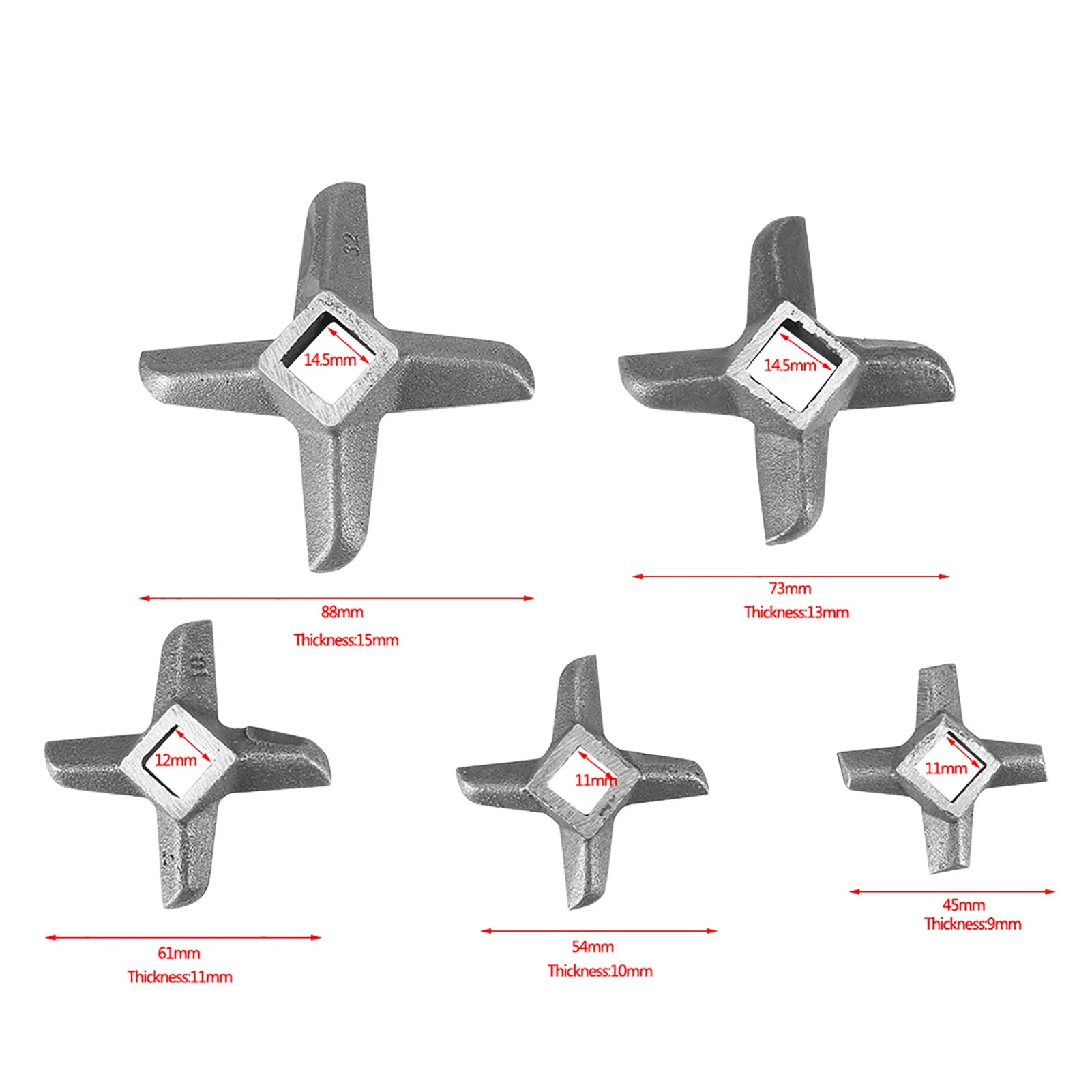 1Pc Meat Grinder Knife Mincer Plate Disc Knife with Hole Replacement Accessories Steel Kitchen Food Meat Blade Mincers Cutter Qme