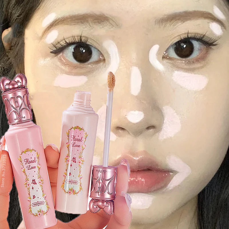 Pink Brightening Concealer Stick Waterproof Highlighting Liquid Moisturizing Concealer Cream Cover Acne Spot Dark Circles Makeup Qme