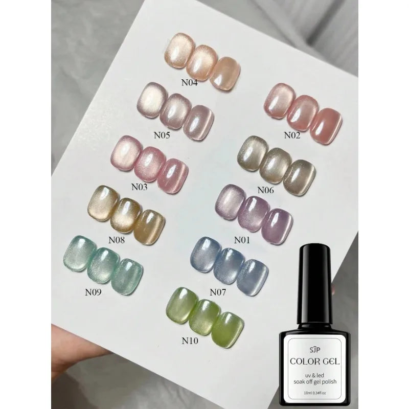 Summer Nails Glass Bead Nail Polish Cat Eye Accessories Art DIY Home Qme