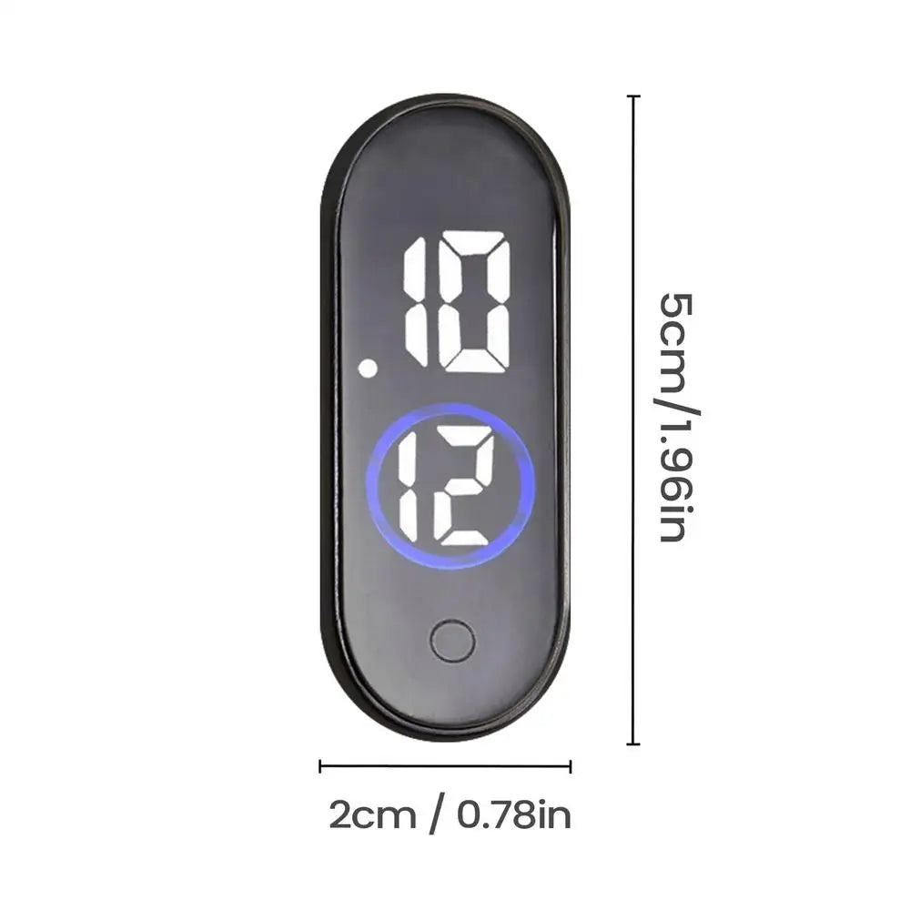 NEW 1pcs Small Digital Clock Waterproof Luminous Mini Digital Clock Adhesive For Sedan Truck Minivan Motorcycles Bike Travel Qme 04