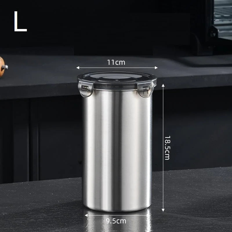 Stainless Steel Sealed Container Jar Kitchen Barrel Organizer Fresh Qme L