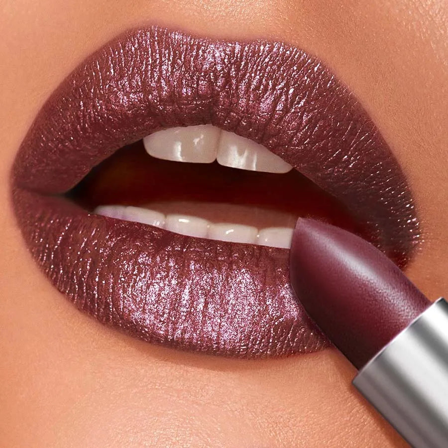 Red Metallic Lipstick Long Lasting Glitter Waterproof Lip Glaze Qme