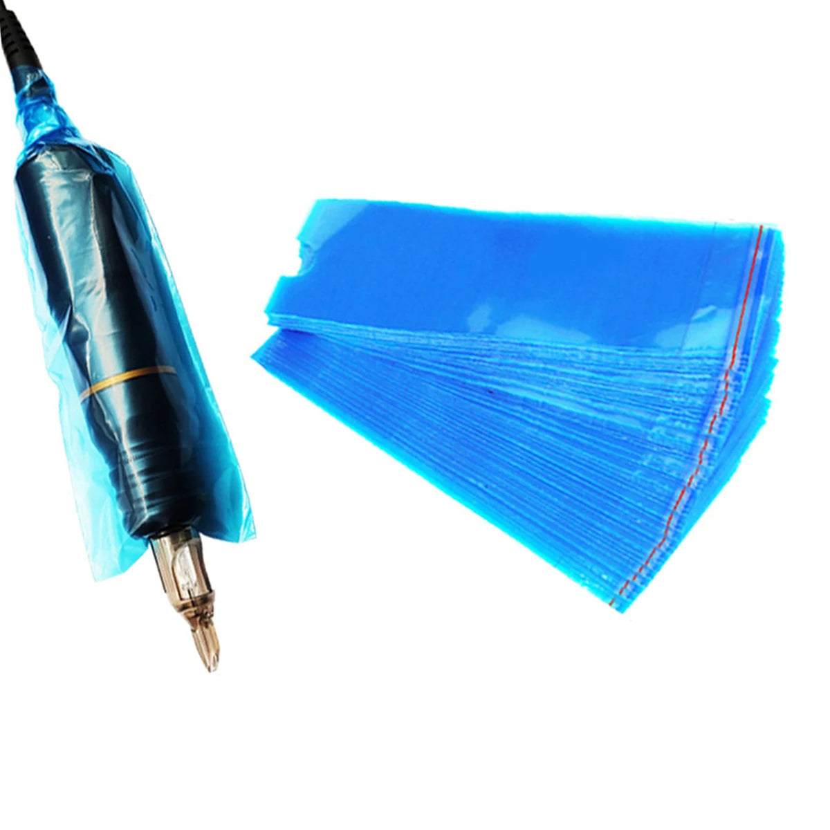 100Pcs Large Size Tattoo Pen Covers Disposable Tattoo Machine Sleeves Cover Supply Tattoo Machine Accessory Protection Bag Qme