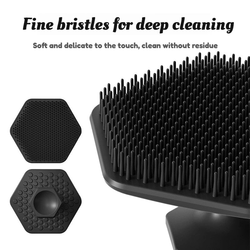 Silicone Facial Cleansing Brush Men Deep Scrub Shave Massage Tool Qme