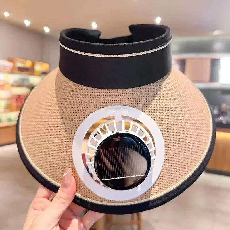 Breathable Cooling Fan Hat Sunscreen Sun Visor Fishing Peaked Cap Qme A17