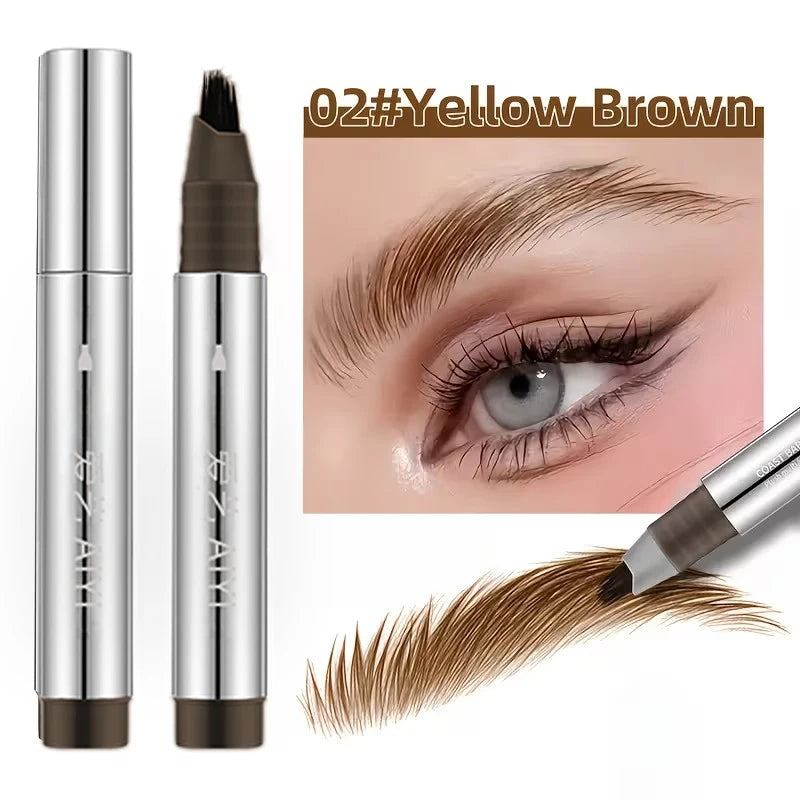 Waterproof Eyebrow Pen 4 Fork Tip Long Lasting Smudge Resistant Qme B2-13-02