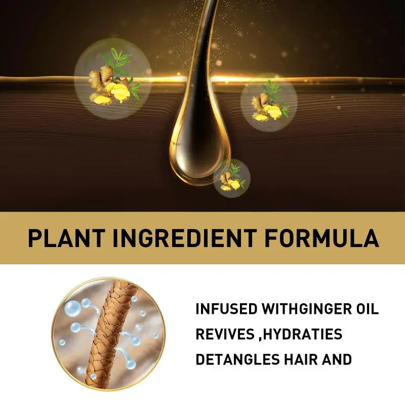Hair Growth Anti Dandruff Ginger Shampoo Thin Damaged Oil Control Qme