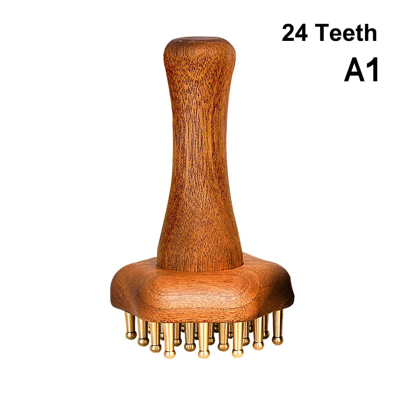 Brass Bead Massage Gua Sha Comb Meridian Brush Handle Point Massager Qme A1