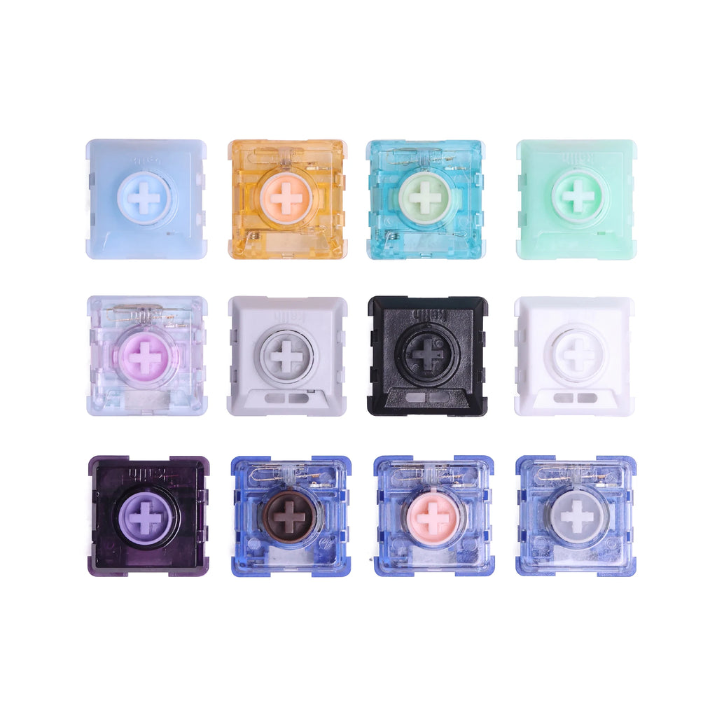 Kailh 12 Different Low Profile Switch Linear Tactile Click Silent Switch and Keycap for Mechanical Keyboard (Experience Package) Qme 12 switch