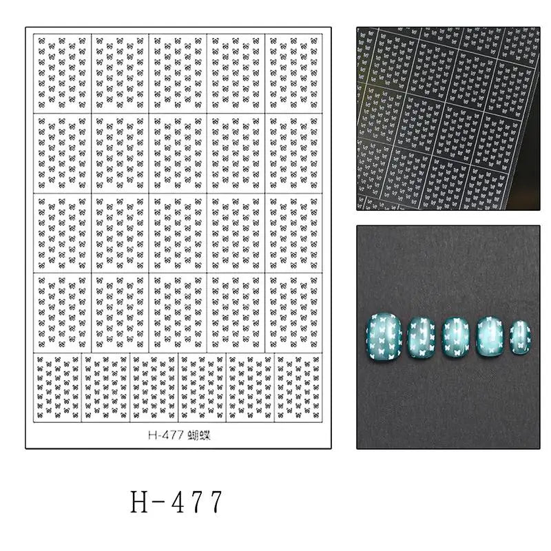 Reusable Hollow Out Love Star Nail Art Adhesive Sticker Template Qme H477