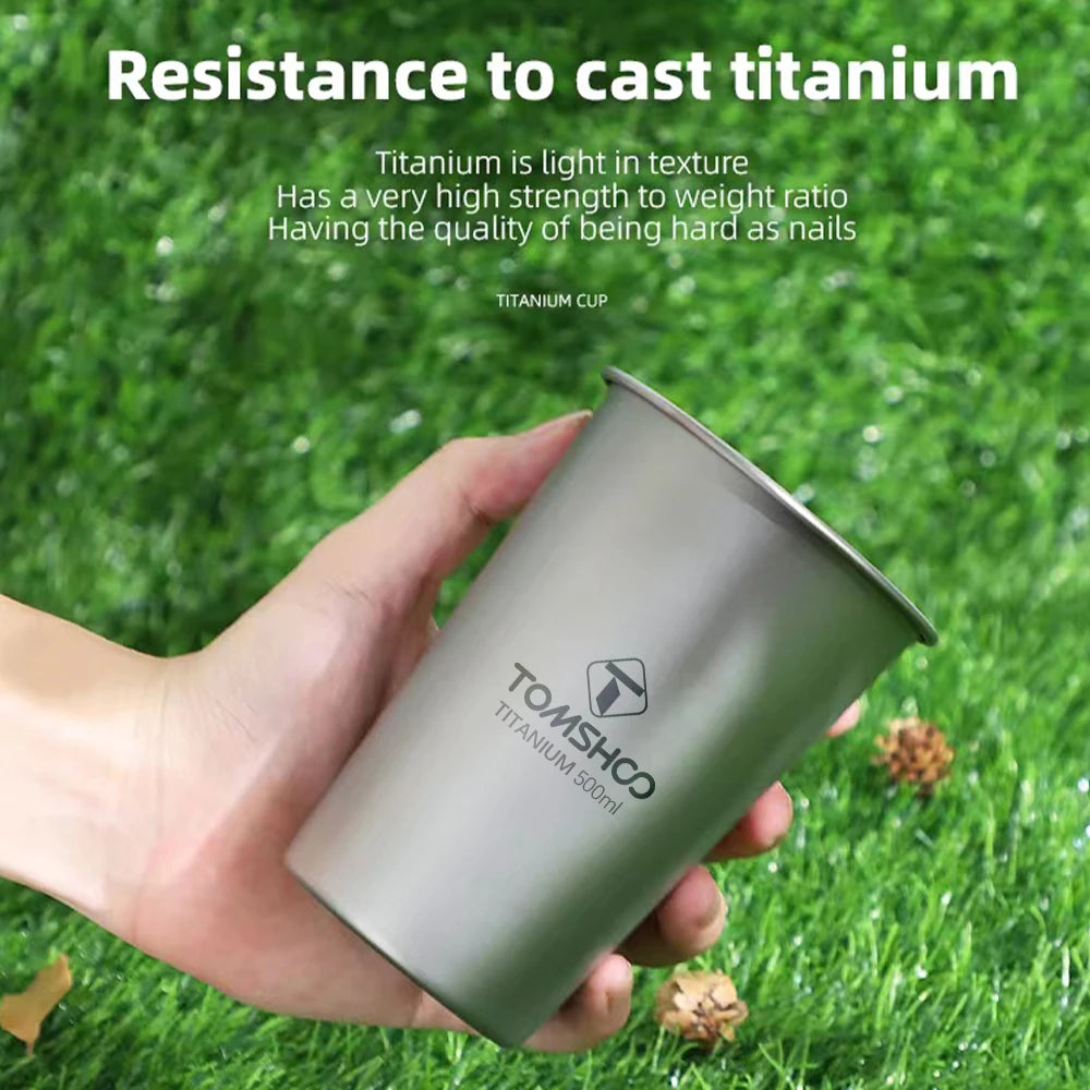 TOMSHOO Outdoor Camping Titanium Cup Pure Titanium Water Cup Beer Mug Portable Qme Default Title