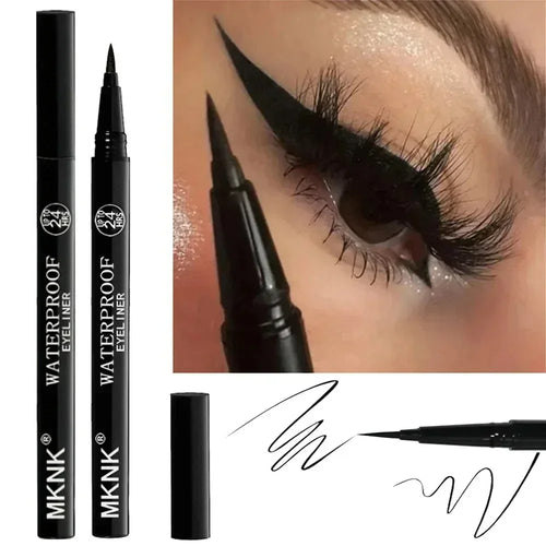 1/2 PCS Black Quick-Dry Eyeliner Pencil - 24H Lasting Smooth Matte Waterproof Anti-Smudge Liquid Eyeliner Makeup for Eyes Qme