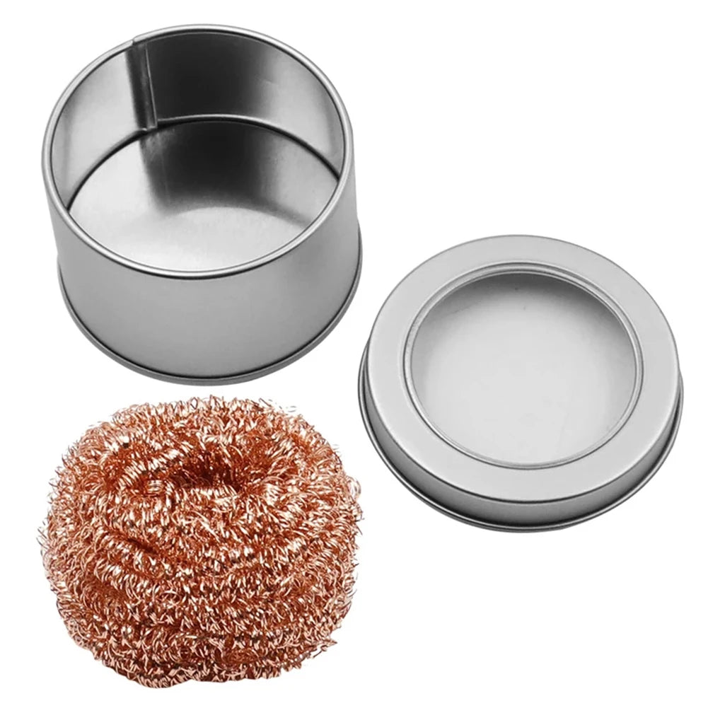 1 Pc Flexible Desoldering Cleaning Ball Soldering Iron Mesh Filter Copper Wire Cleaner Ball Stainless Steel Cleaning Nozzle Qme