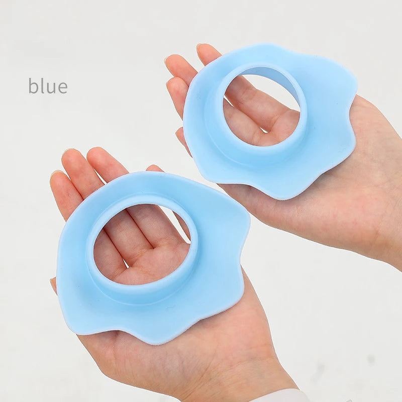 Flower-shaped Silicone Hair Wrap Waterproof Solid-color Spa Headband Qme Blue