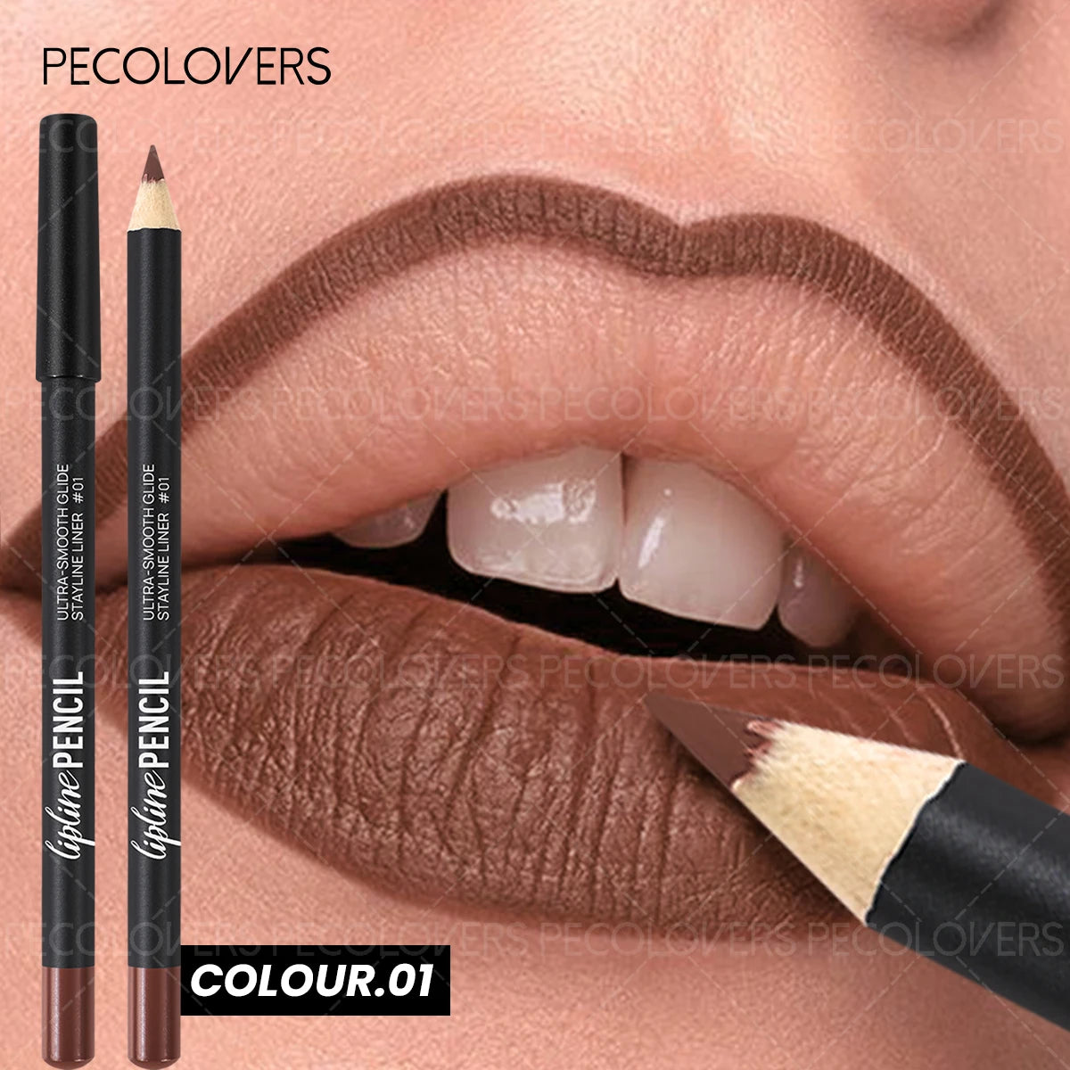 1PC Lipliner Lipstick, Plump and Charming Lips, Nude Brown, with A Variety of Makeup, Lip Cosmetics Qme 01