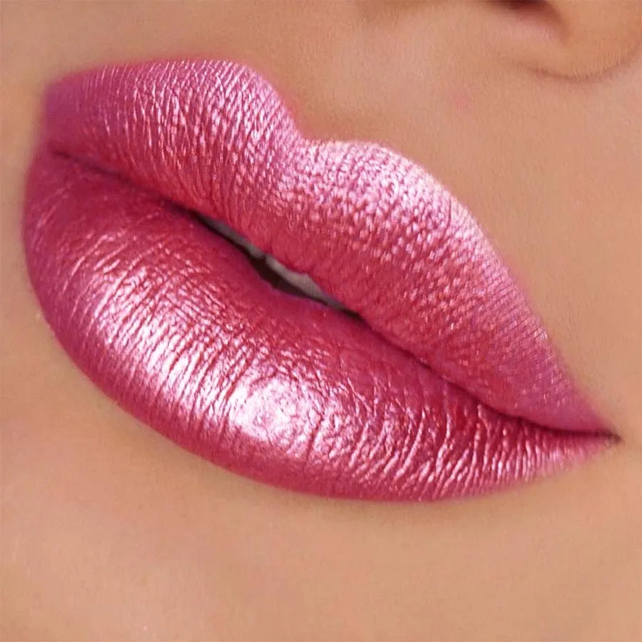 Bold Intense Glitter Shiny Metallic Lipstick Pearlescent Lip Tint Qme
