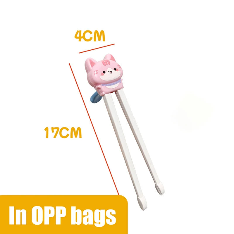 1 Pair Baby Kids Training Tableware Food Sticks Cartoon Animal Chopsticks For Children Cute Cat Elementary Learning Chopstick. Qme A4