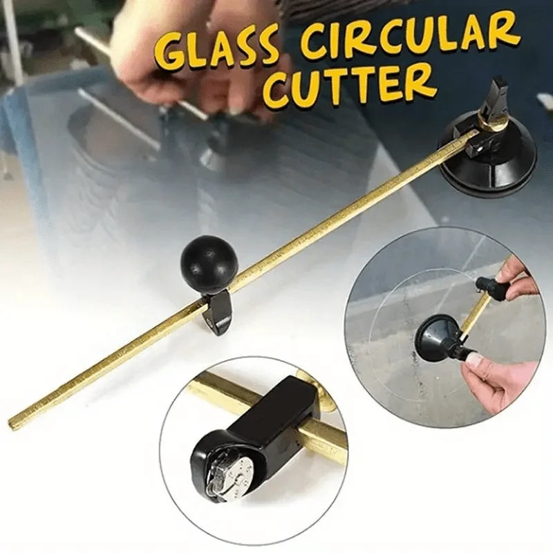 Adjustable Glass Circle Cutter With Suction Cup, Professional Round Glass Cutting Tool For Mirror Tile DIY Art Hole Opening Qme