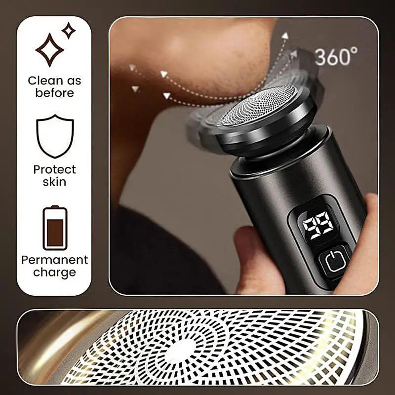 Mini Electric Shaver LED Face Waterproof Razor Wet Dry USB Qme