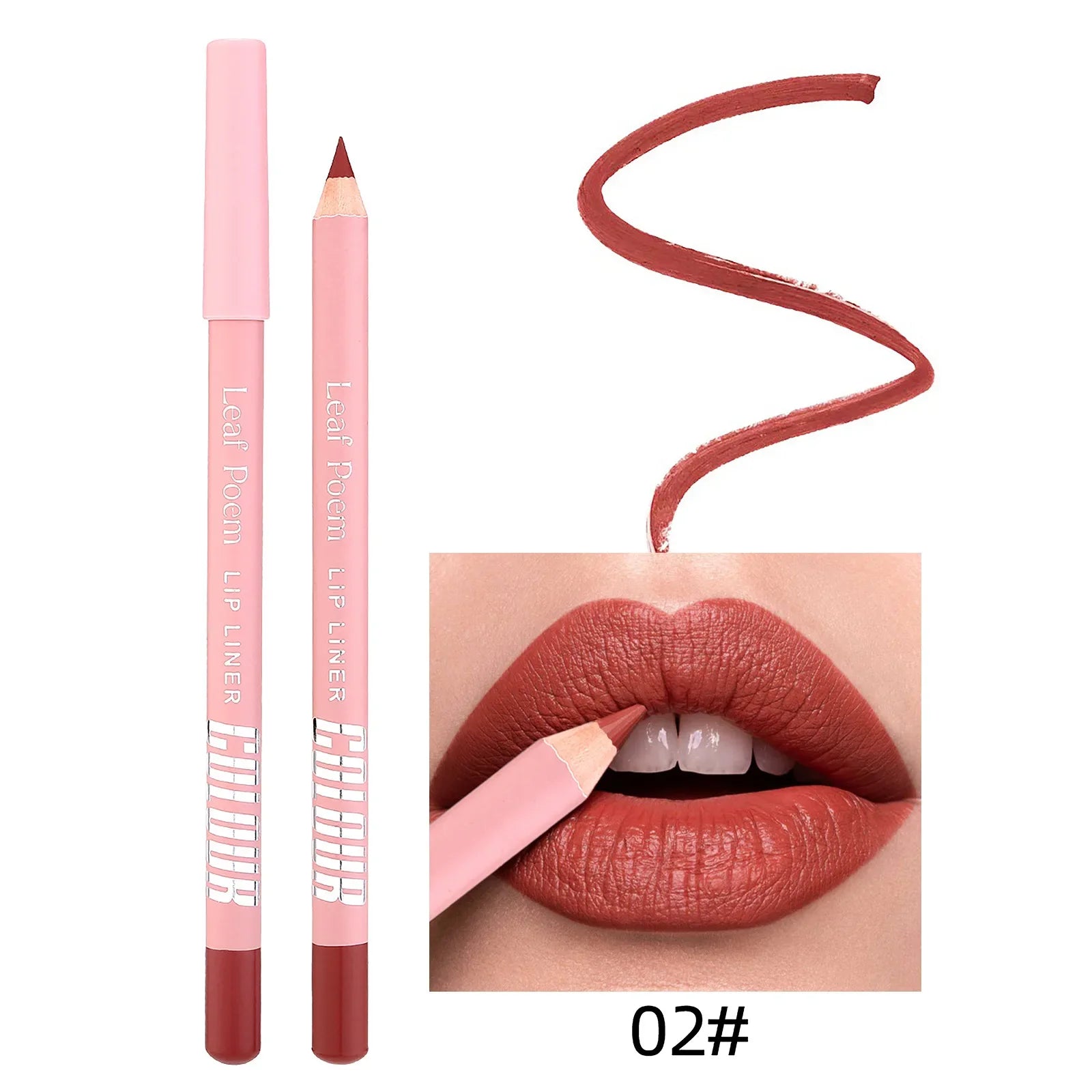 Nude Pink Lipliner Pencil Long-lasting Waterproof Red Brown Lip Contour Sculpt Pen Blendable High Pigmented Lipstick Makeup Qme 02