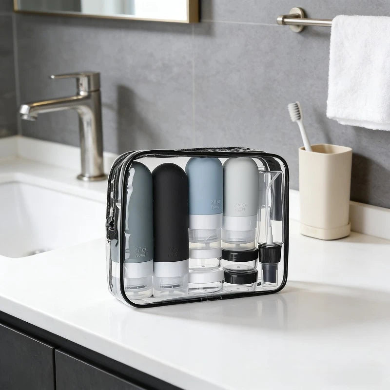 Silicone Travel Bottles Leak Proof Toiletry Containers Shampoo Qme