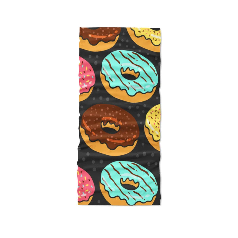 Food Donut Headscarf Fun Printing Women's Hijab Scarf Summer Neck Qme style6 One Size >8Y