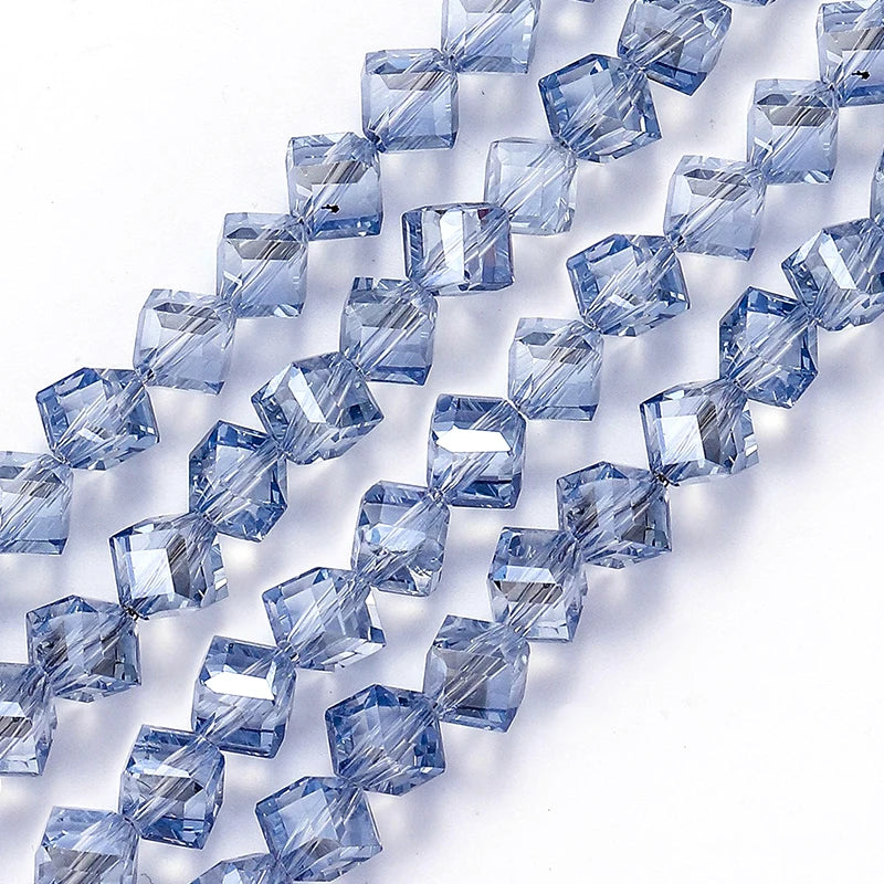 4-8mm Cube Crystal Glass Beads for Jewelry Making Faceted Square Crystal Glass Beads for Bracelet Earring Necklace DIY Craft Qme Color 2 8mm-68pcs