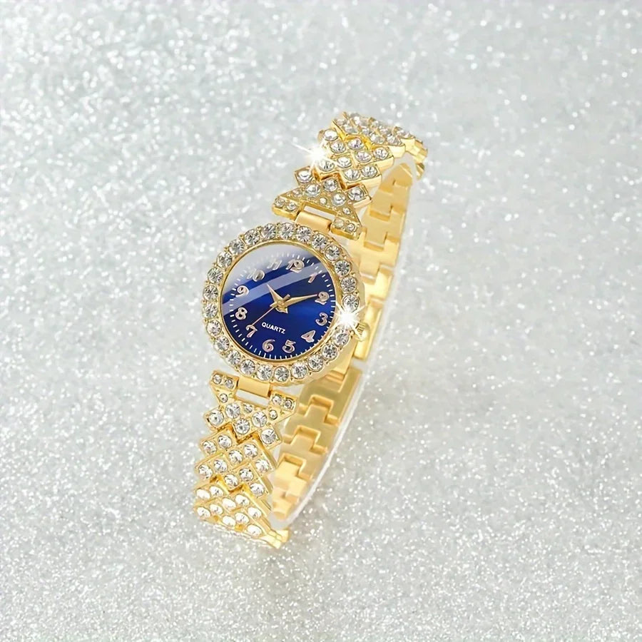 2pcs Temperament Baita Quartz Watch Female Explosive Fashion Short Video Female Lead PCS Jewelry Gift Set Qme