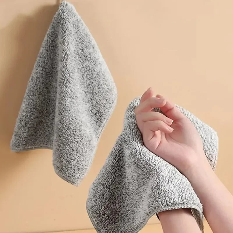 5pcs - Household Japanese style thickened absorbent towel Qme gray 5pcs