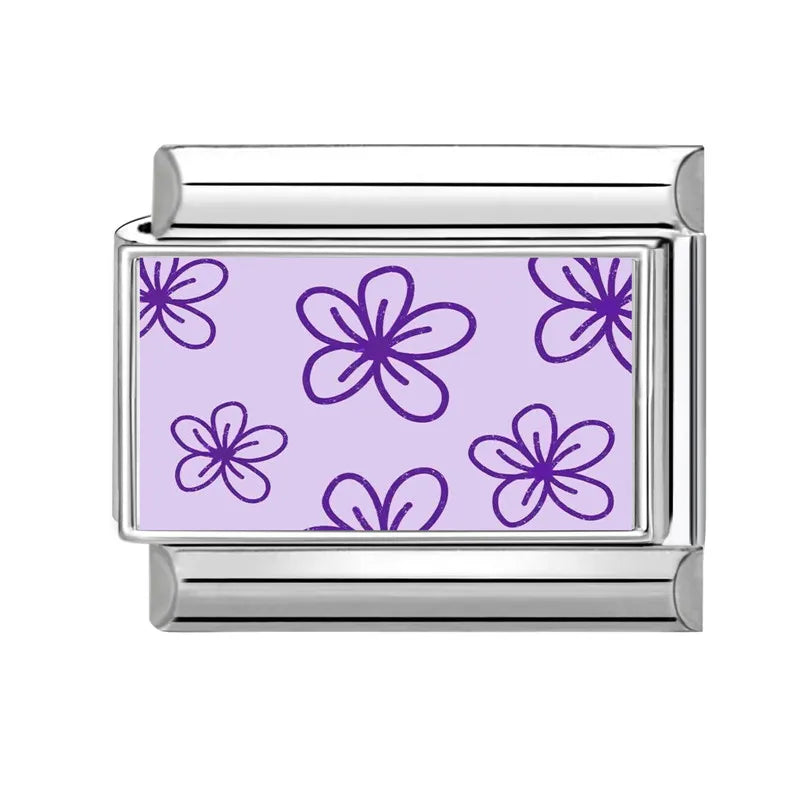 Y2K Wholesale Purple Cartoon Rabbit Planet Cat Italian Charm Link Fit 9mm Stainless Steel Jewelry DIY Making Women Bracelets Qme Style 24