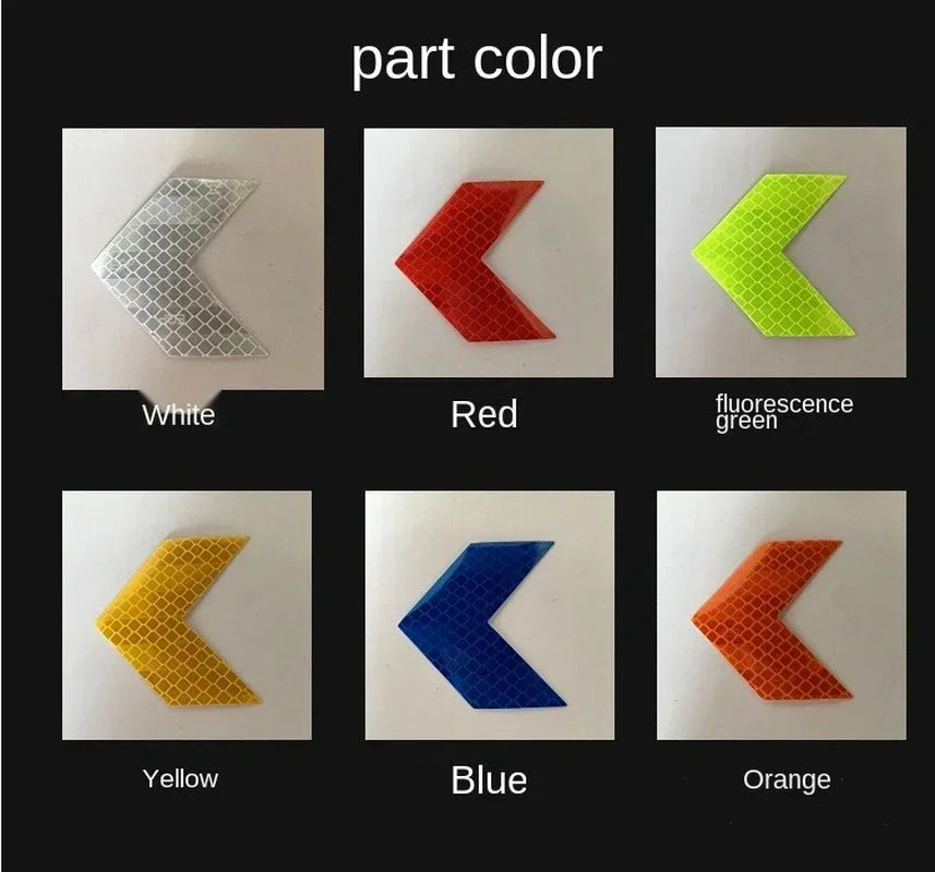 10pcsCar Electric Motorcycle Body Decoration Modified Arrow Reflective Stickers Diamond Warning Stickers Qme
