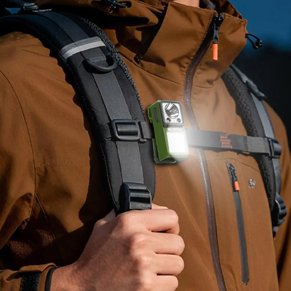 LED Magnetic Clamp Flashlight Clip-on Light Signaling Cycling Outdoor Qme