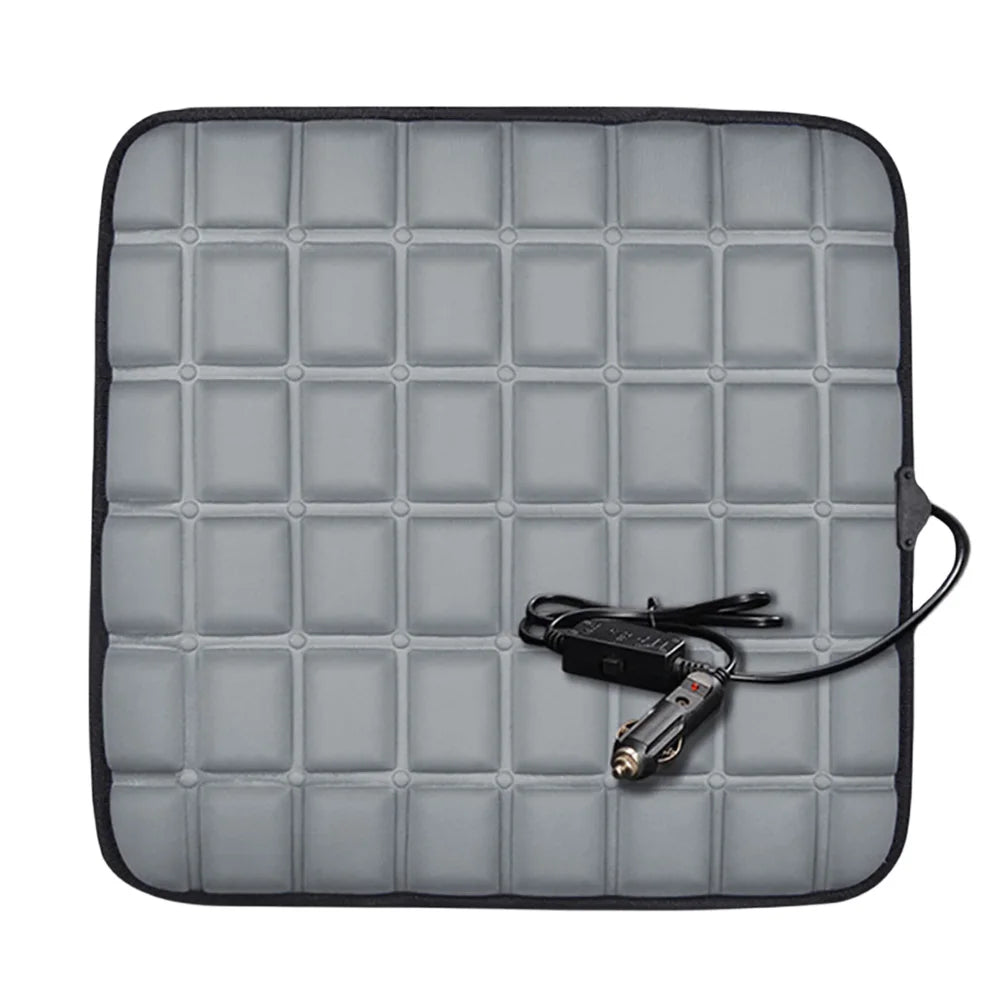 12V Car Seat Heated Cover 3 Gear Adjustable Temperature Electric Heating Pads Heated Car Seat Cushion Winter Seat Warmer Qme Grey