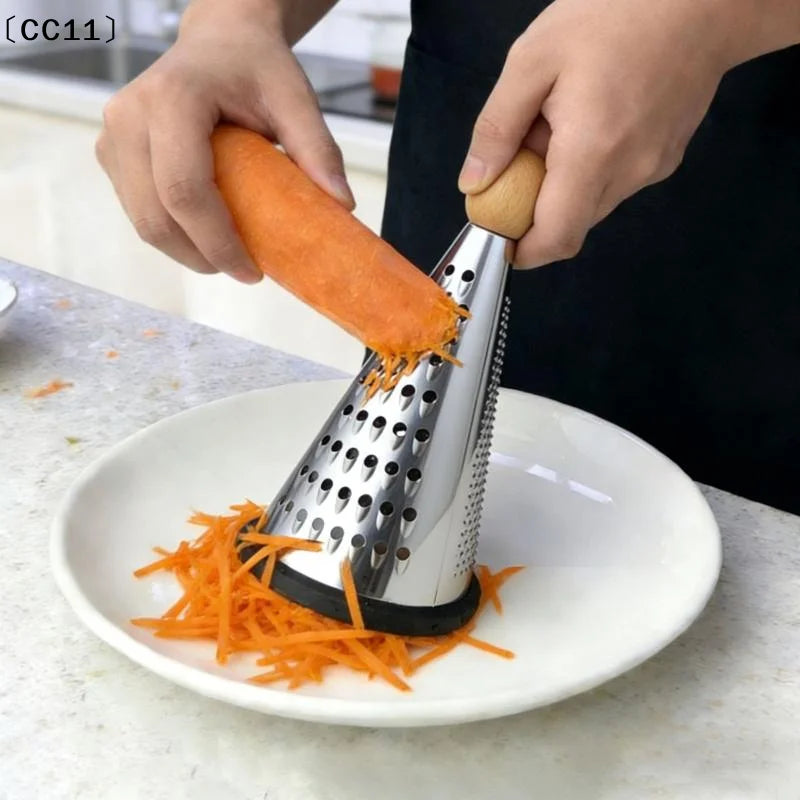 Grater 3 Side Shred Manual Handheld Stainless Steel Multi-purpose Qme