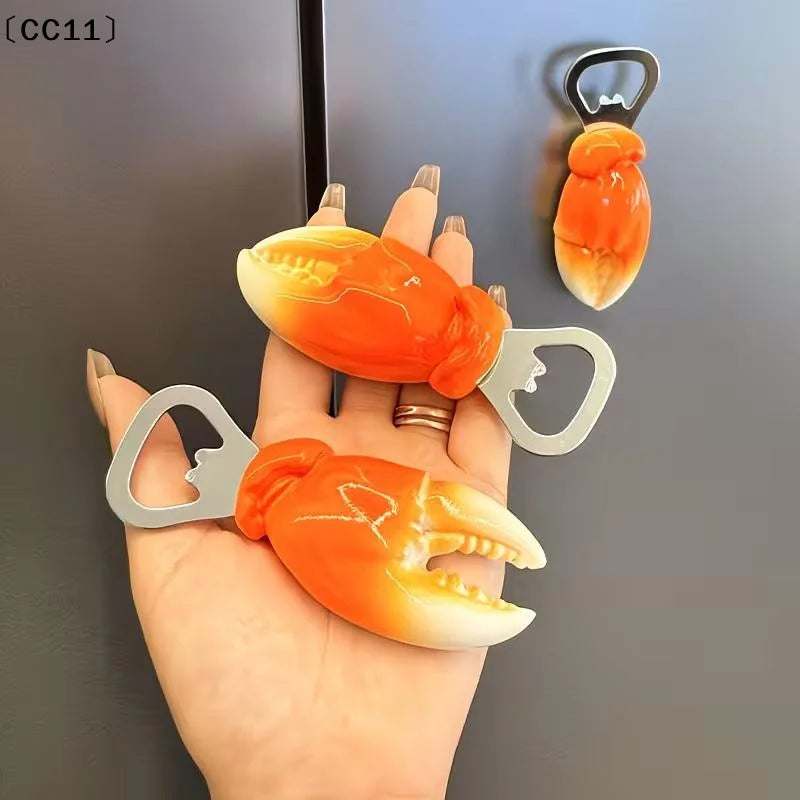 Creative Unique Crab Claw Bottle Opener Magnetic Refrigerator Magnet Qme