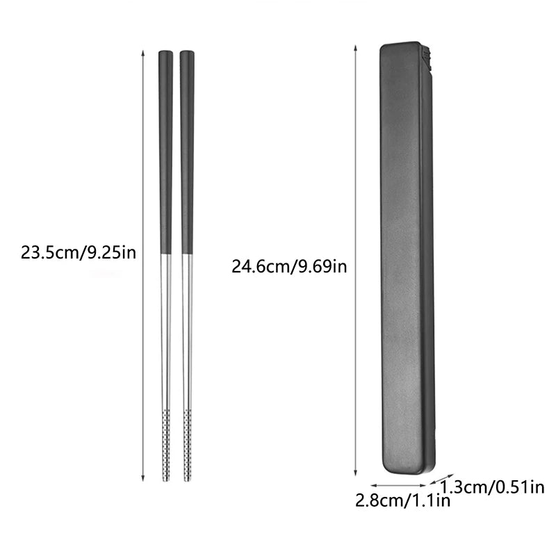 Portable Non-slip Chopsticks Storage Box Holder 304 Stainless Steel Qme