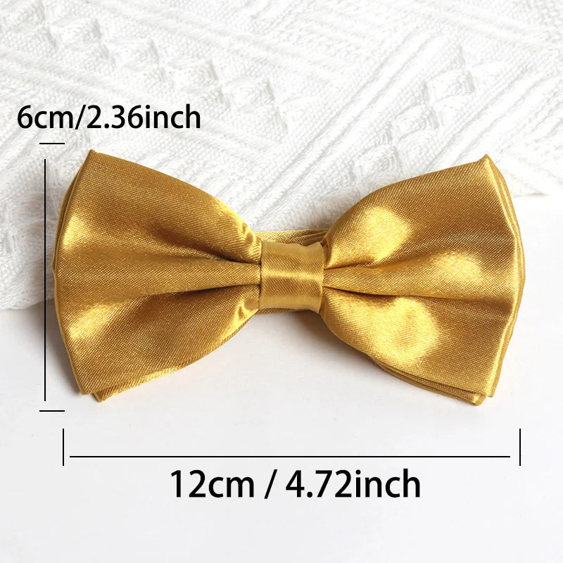 Mens Ties Classic Solid Gold Bow Paisley Necktie Pocket Square Qme B