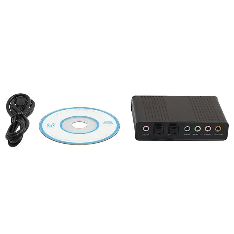 Professional External USB Sound Card Channel 5.1 Optical Audio Card Adapter Audio Driver for PC Computer Laptop Qme
