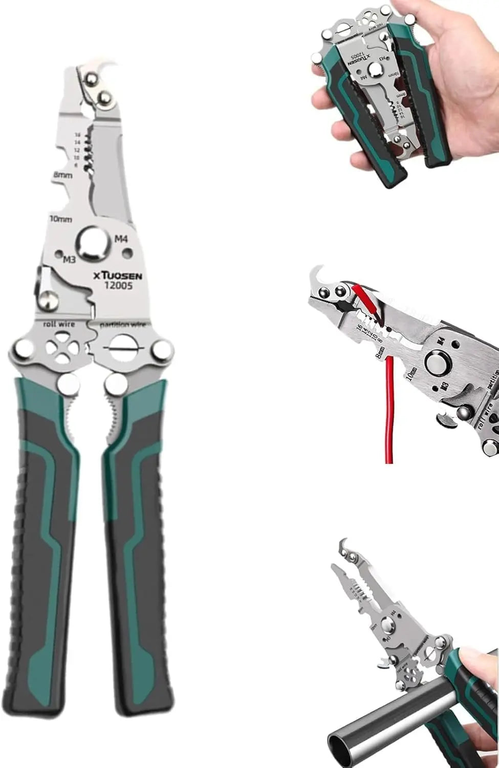 18 in 1 Multifunctional Foldable Wire Stripper Crimper Cable Cutter Pliers for Cutting and Pulling Wires Cable Scissors Qme Blue